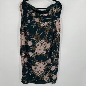 Lulus Dress‎ Womens XL Strapless Midi Pleated Cowl Neck Formal Elegant